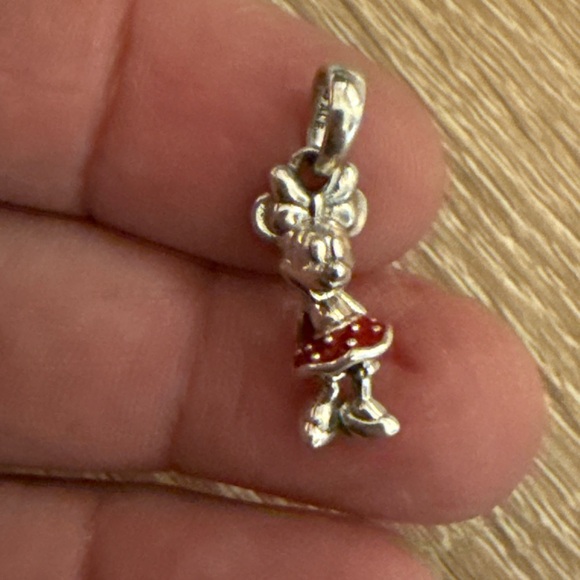 Silver and Red Mouse Charm Pendant - Picture 1 of 8
